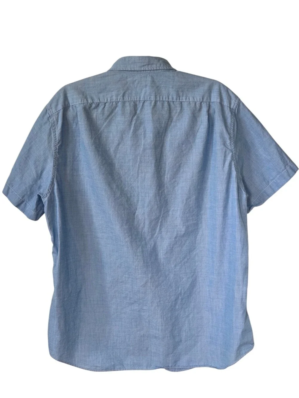 J.Crew Mens XL Secret Wash End on End Cotton Short Sleeve Shirt Coastal Prep